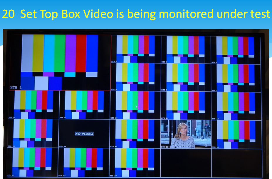 Image of 20 set top box video monitoring